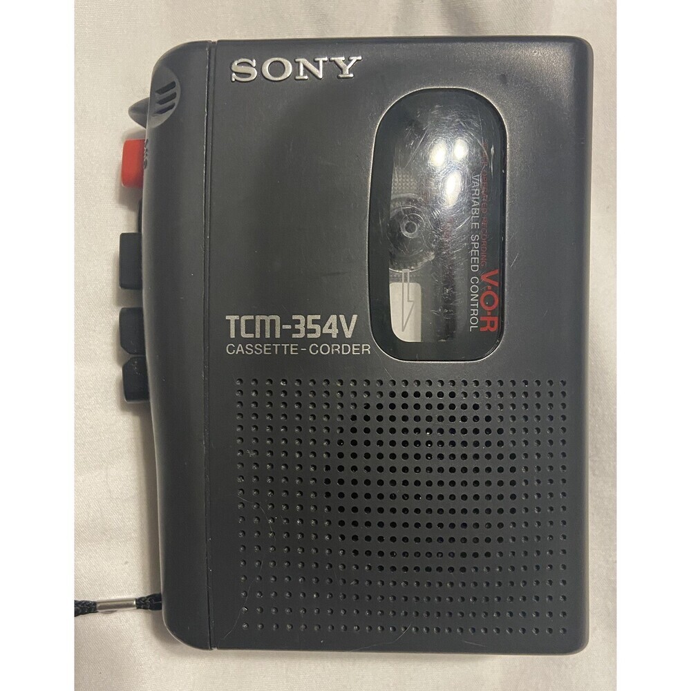Sony Walkman TCM-354V RECORDER Stereo Tape Player VOR Speed Control Tested Works